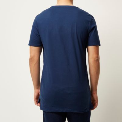 Blue marl longline t-shirt